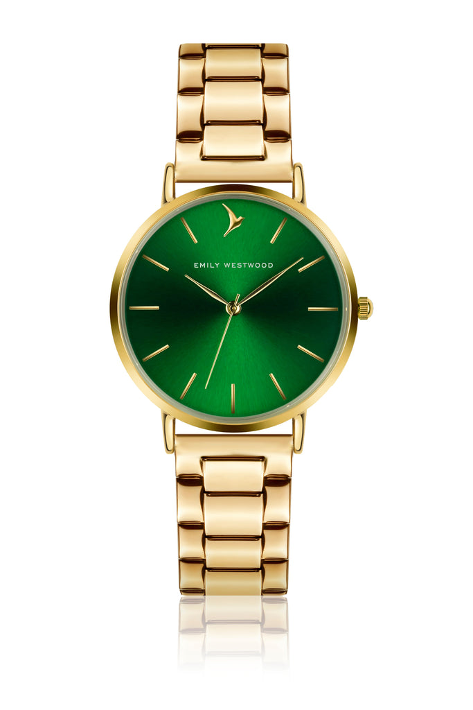 Green Sunray Gold Watch