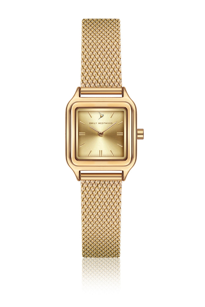 Gold store mesh watch