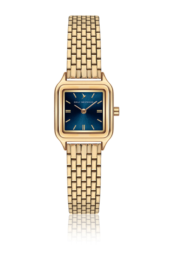 Blue Sunray Gold Quartz Watch