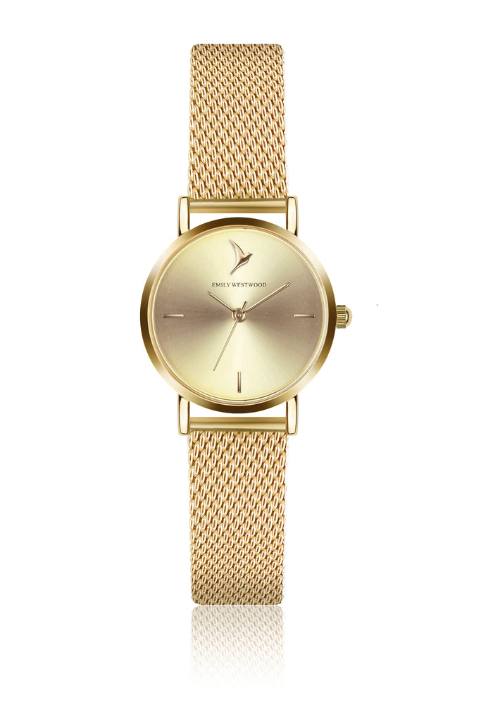 Gold Stainless Steel mesh Watch