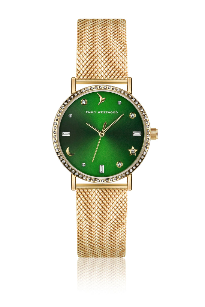 Green Sunray mesh Watch