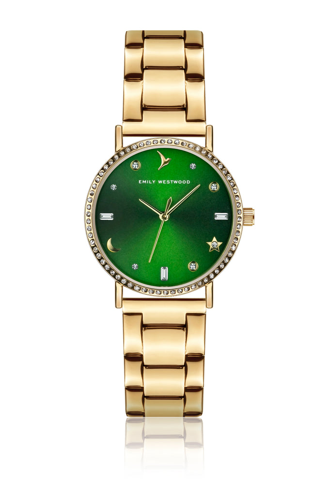 Green Sunray Stainless Steel Watch