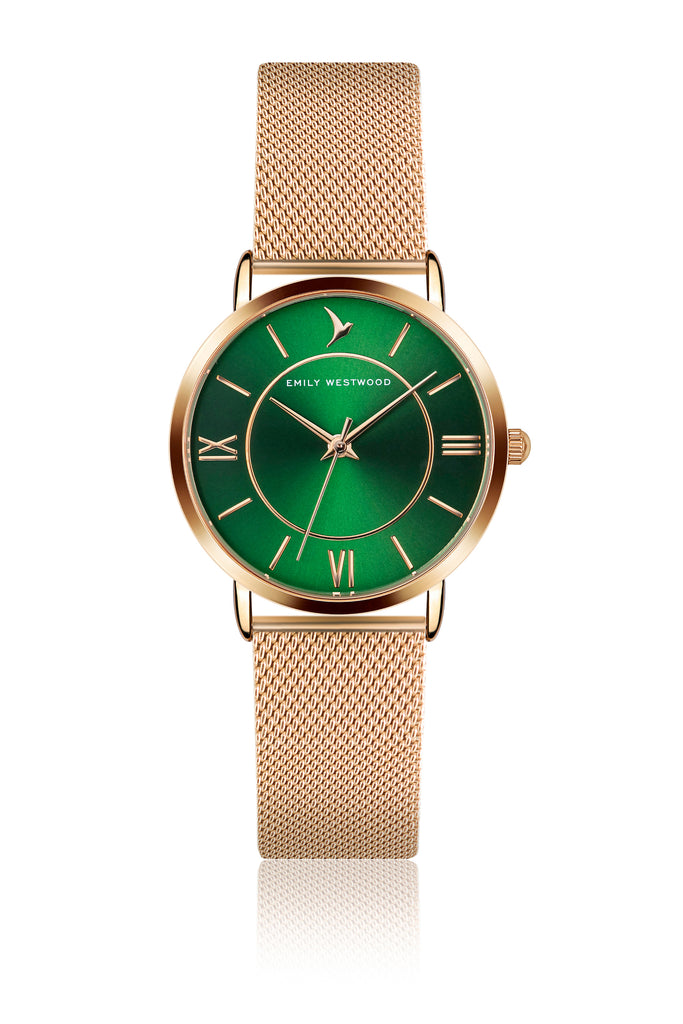 Green Sunray Mesh Watch