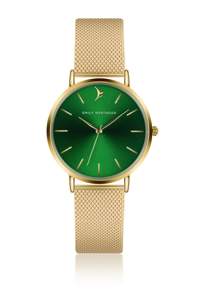 Green Sunray Mesh Watch