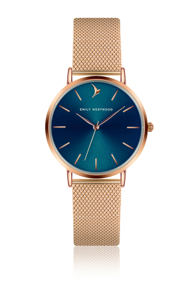 Dark Blue Sunray Mesh Watch