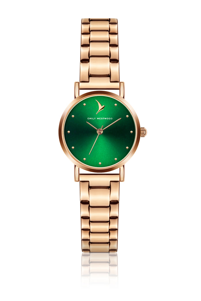 Green Sunray Steel Watch