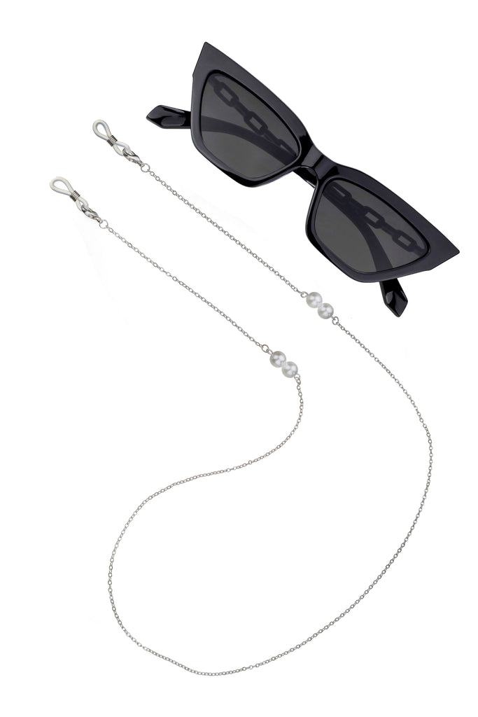 Evangeline White Pearls Sunglasses Chain