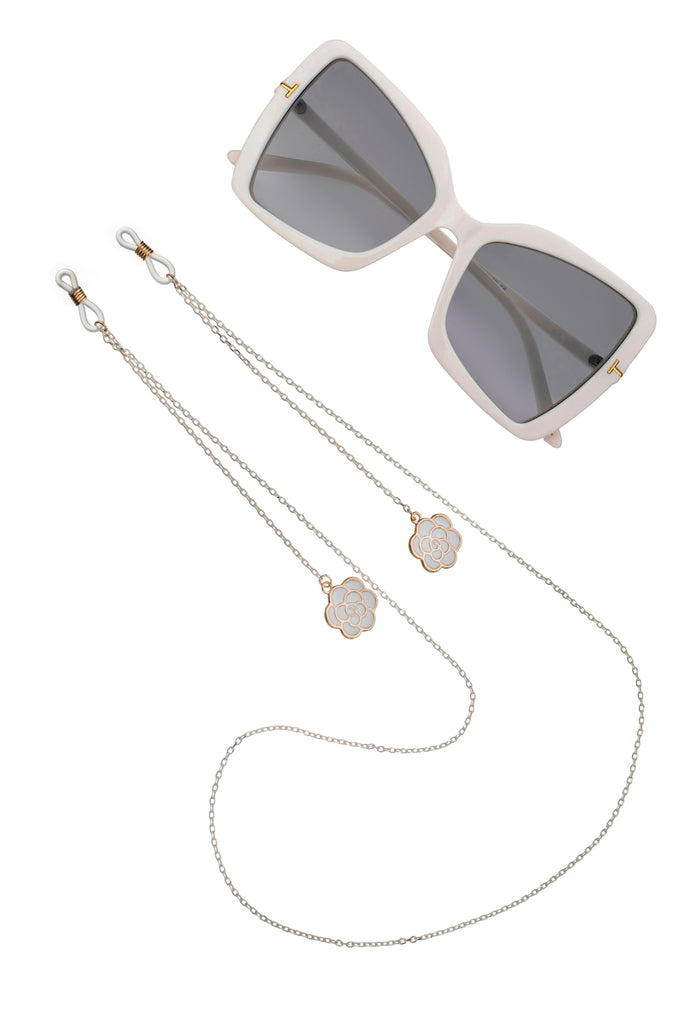 Charlotte White Sunglasses Chain