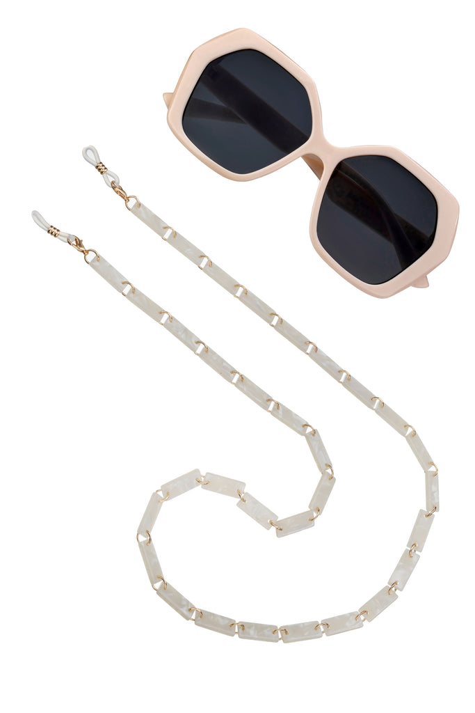 Camila White Sunglasses Chain