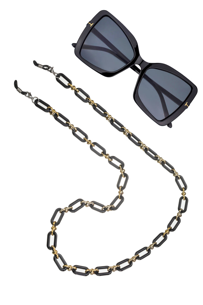Gianna Black Sunglasses Chain