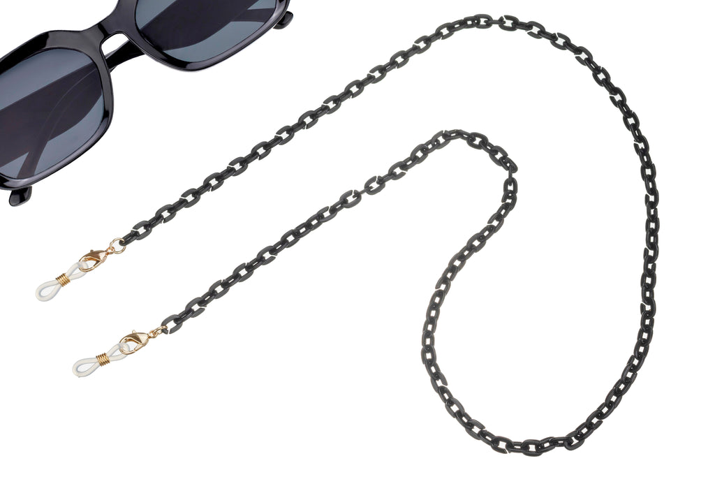 Eyeglass Holder Sunglasses Chain Black Single Leaf Sunglasses