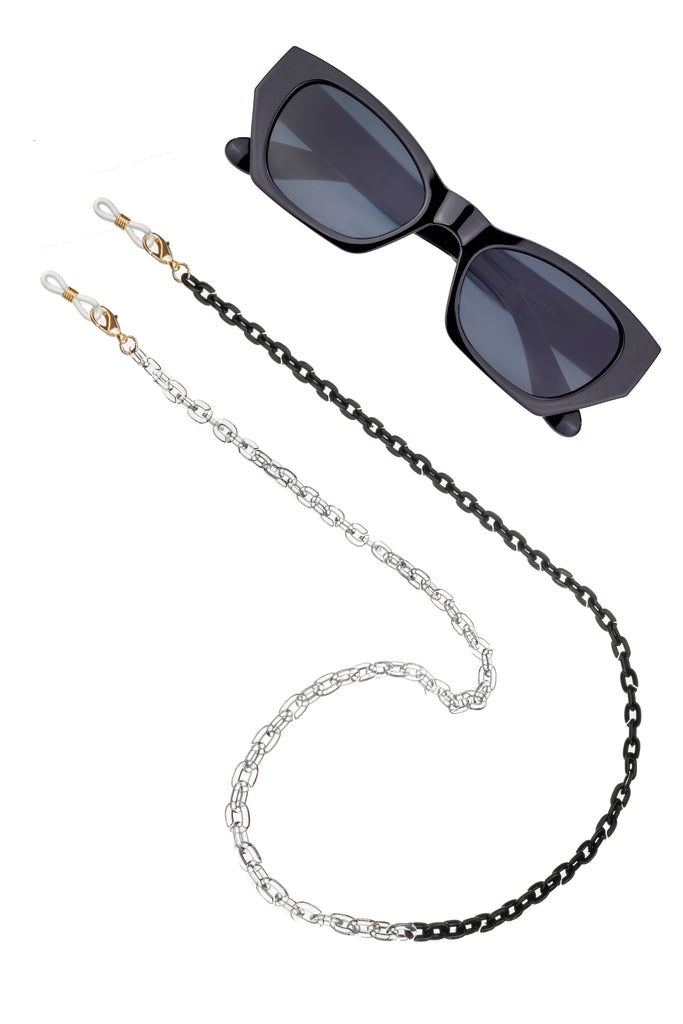 Mila Black and White Sunglasses Chain