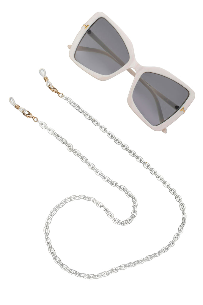 Mila White Sunglasses Chain