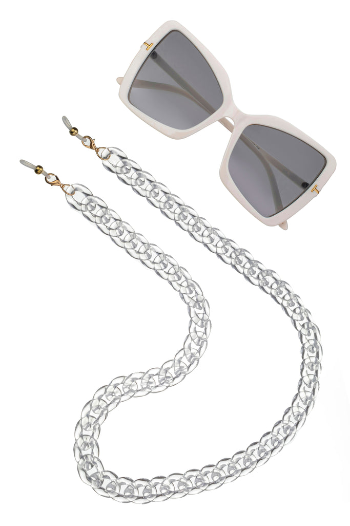 Zoey White Sunglasses Chain
