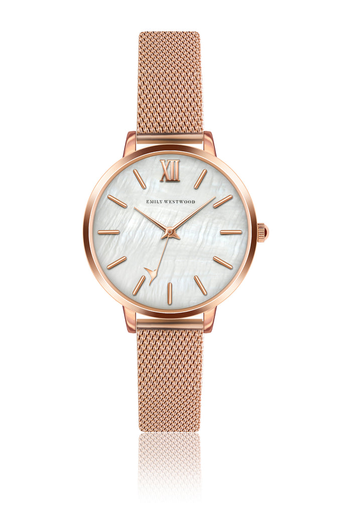 Emani Rose Gold Mesh Watch