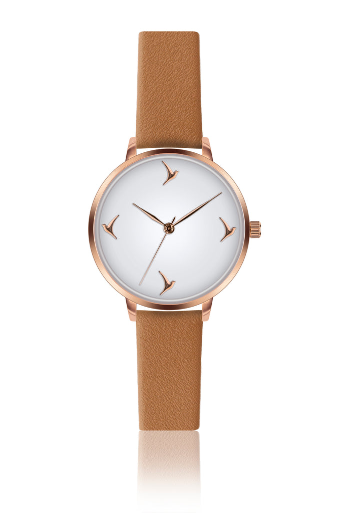 Kadence Brown Leather Strap Watch