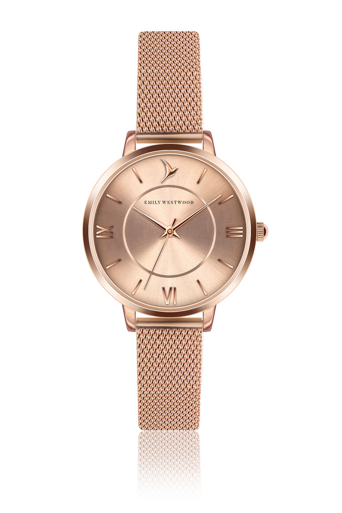 Yasmin Rose Gold Mesh Watch