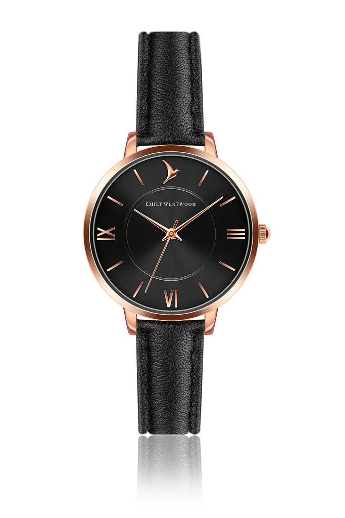 Marisol Black Leather Watch