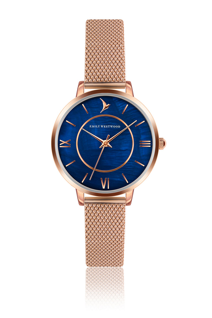 Hadleigh Rose Gold Mesh Watch