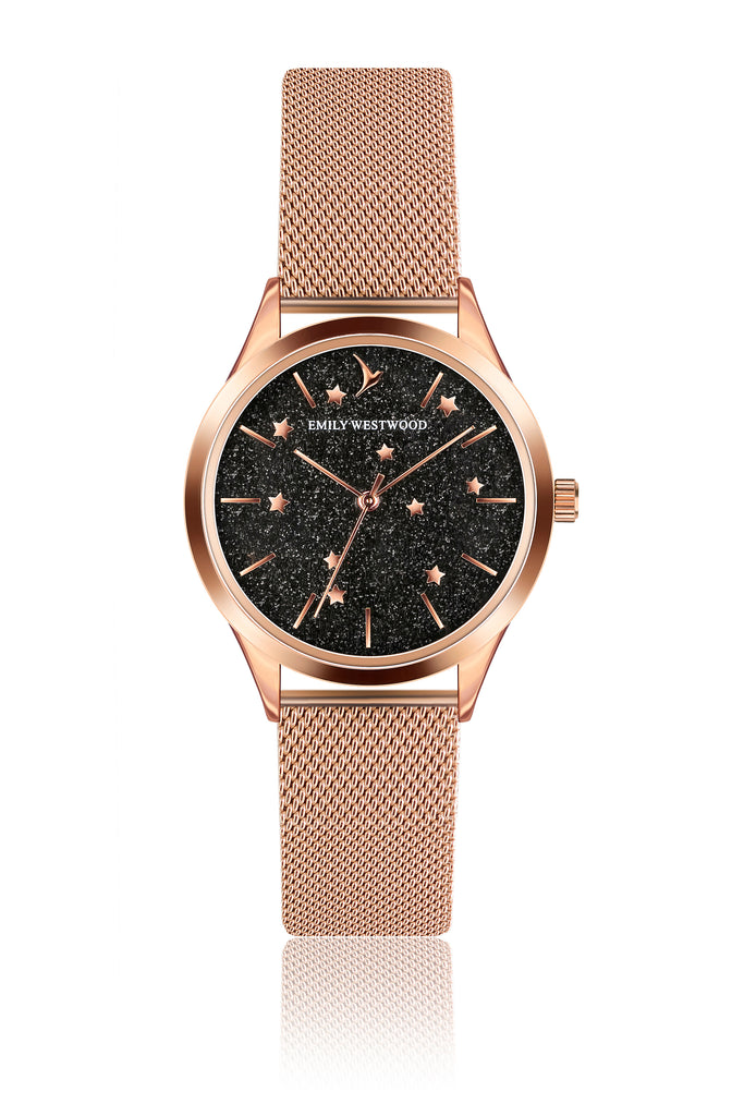 Vivian Rose Gold Mesh Watch