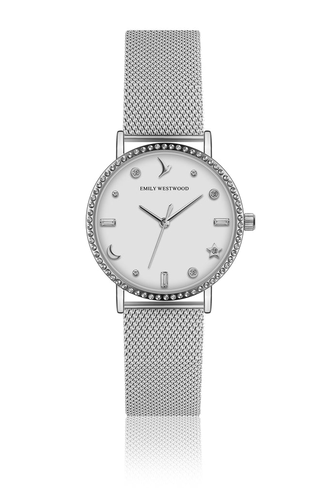 Isla Silver Mesh Watch