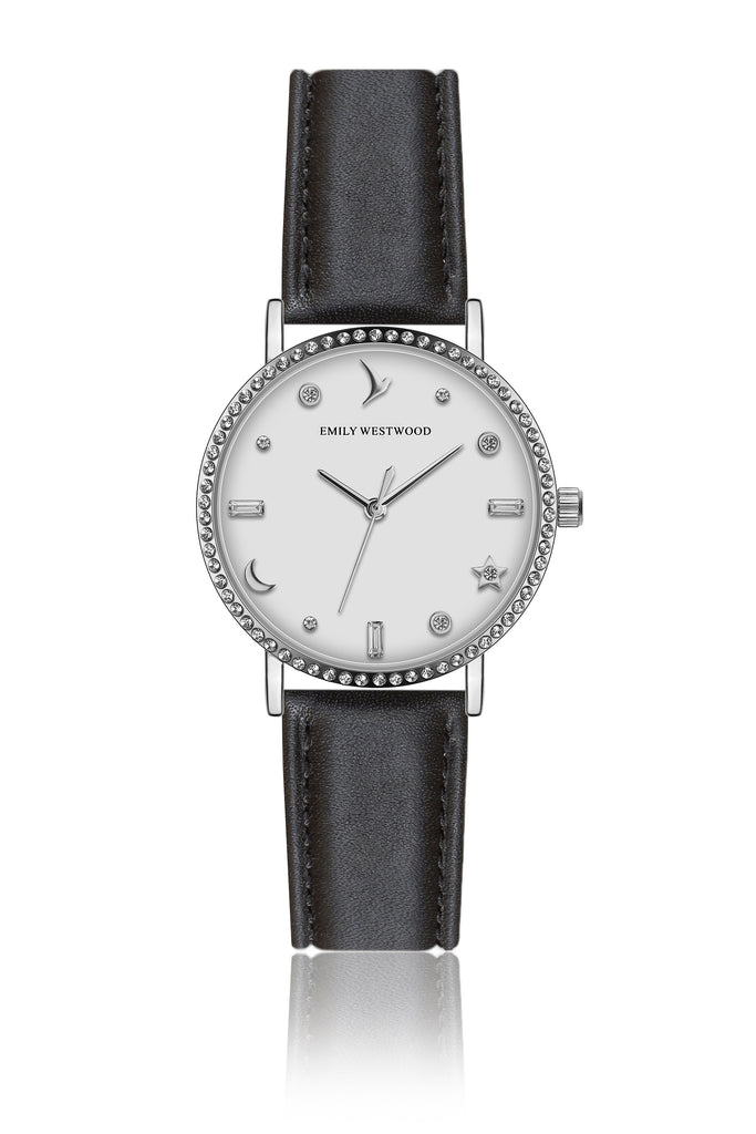 Isla Black Leather Watch