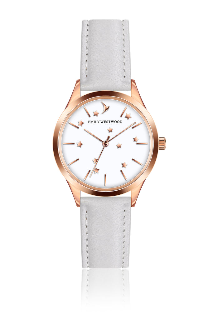 Gillian White Leather Watch