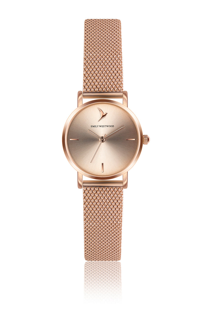 Elina Rose Gold Mesh Watch