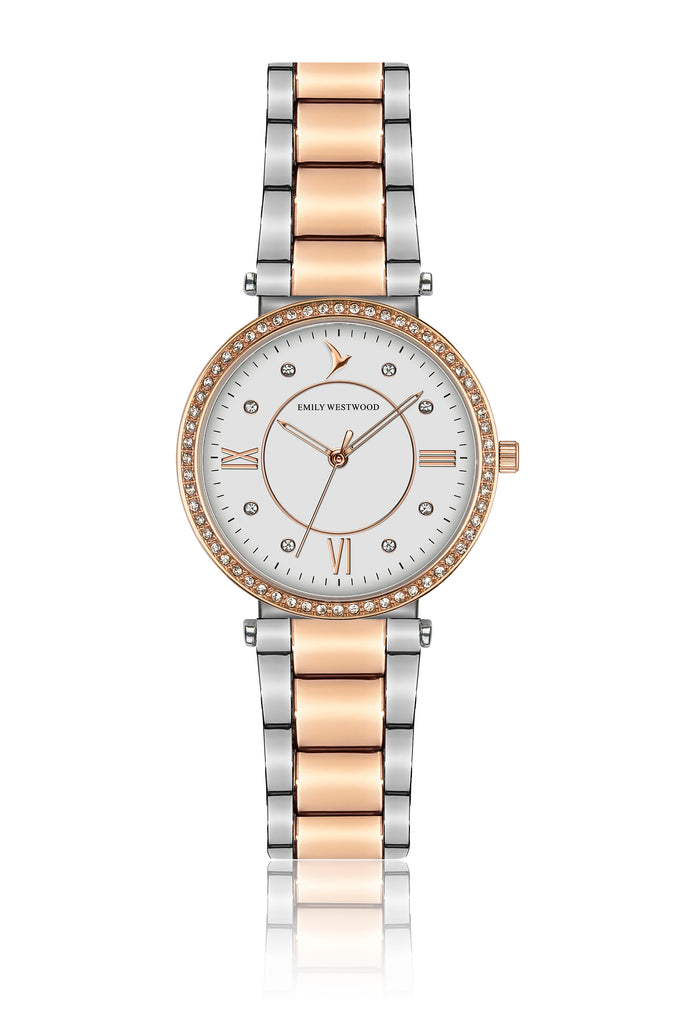 Zhuri Rose Gold & Silver Steel Watch