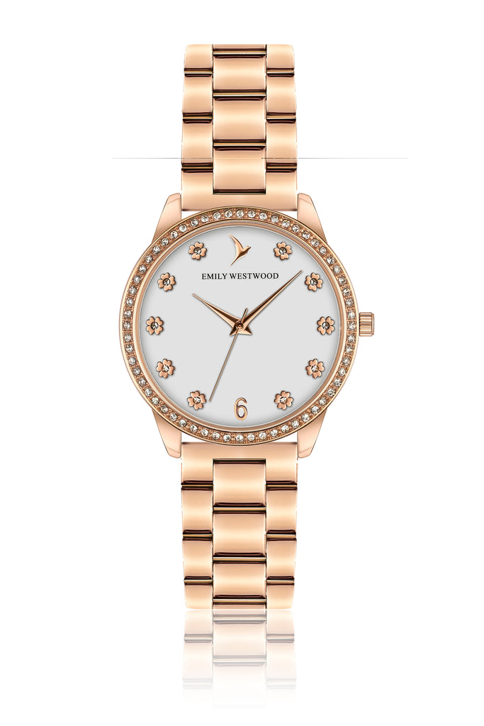 Yamileth Rose Gold Steel Watch