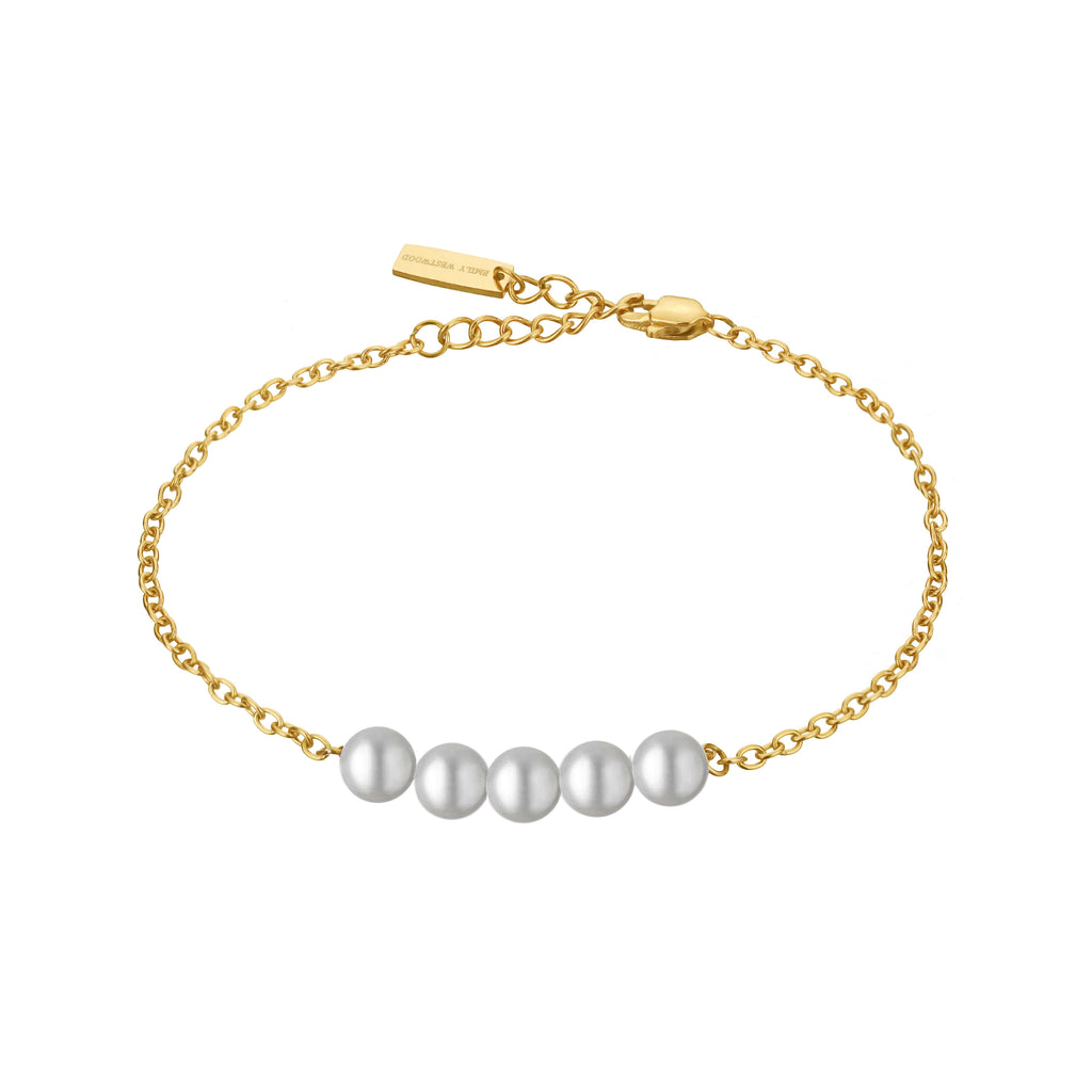 Gold White Heather Bracelet