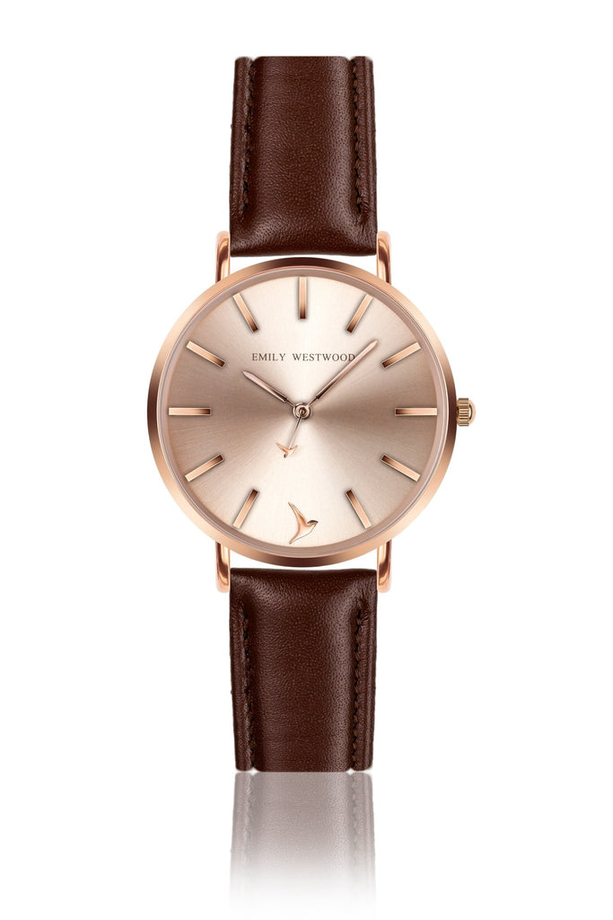 American Praire Brown Leather Strap Watch Watches.
