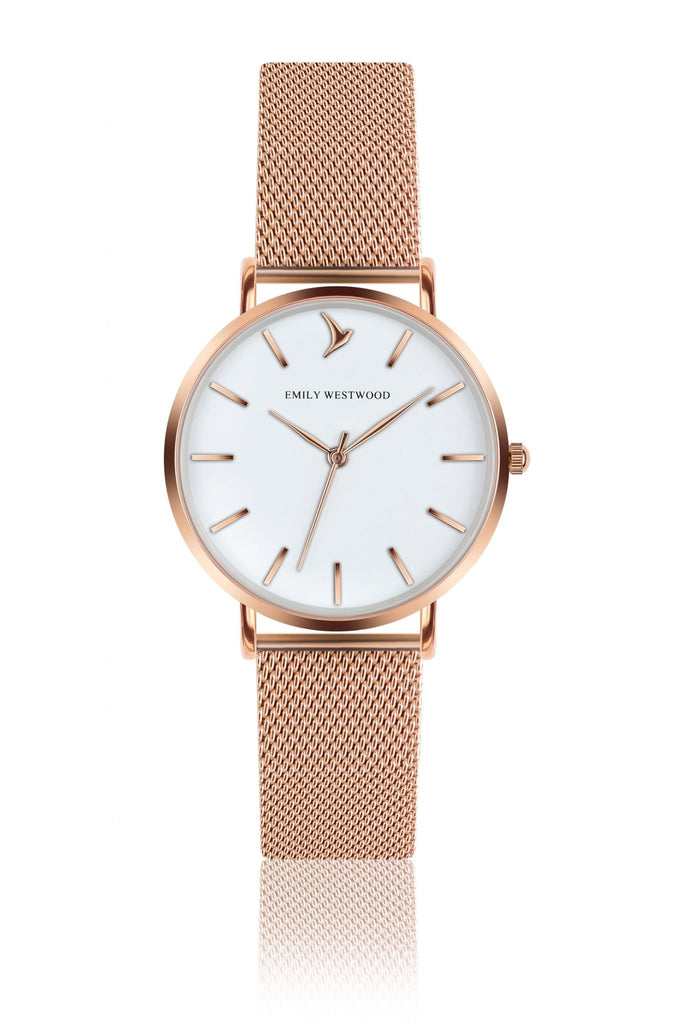 Gran Paradise Rose Gold Mesh Watch Watches.