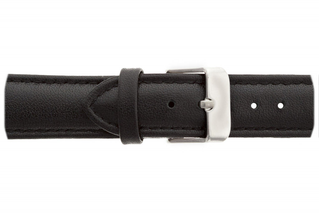 Large Black Leather Silver Straps.