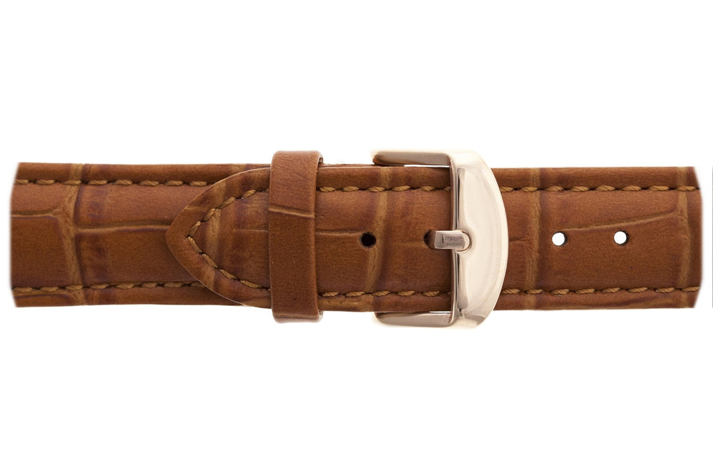 Large Light Brown Croco Leather Rose Gold Straps.
