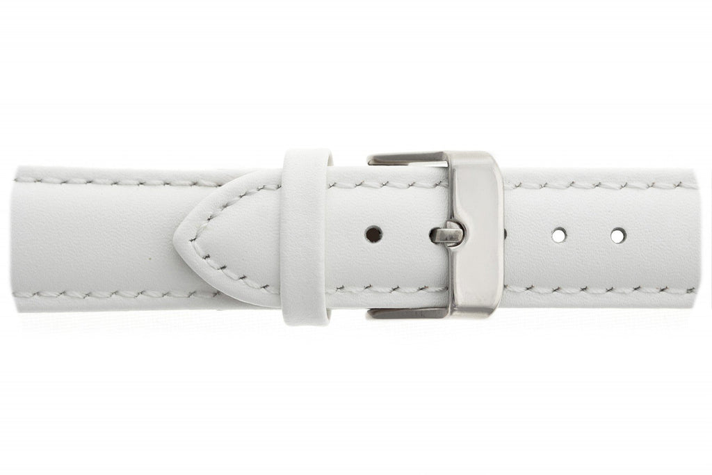 Large White Leather Silver Straps.
