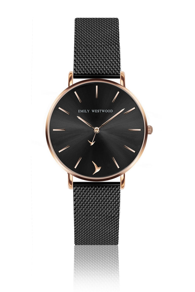 Mini Emily Black Mesh Watches.