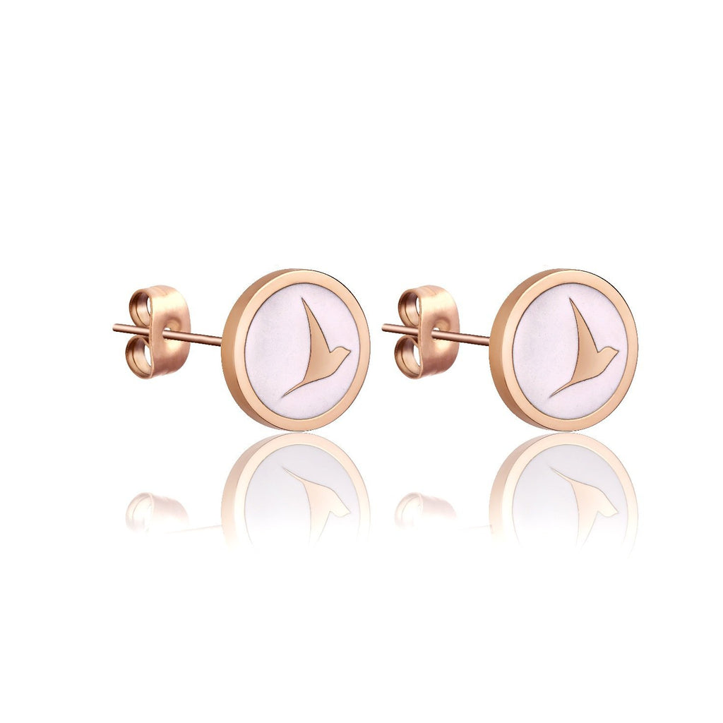 Rose Gold Emily Bird Earrings Earrings.