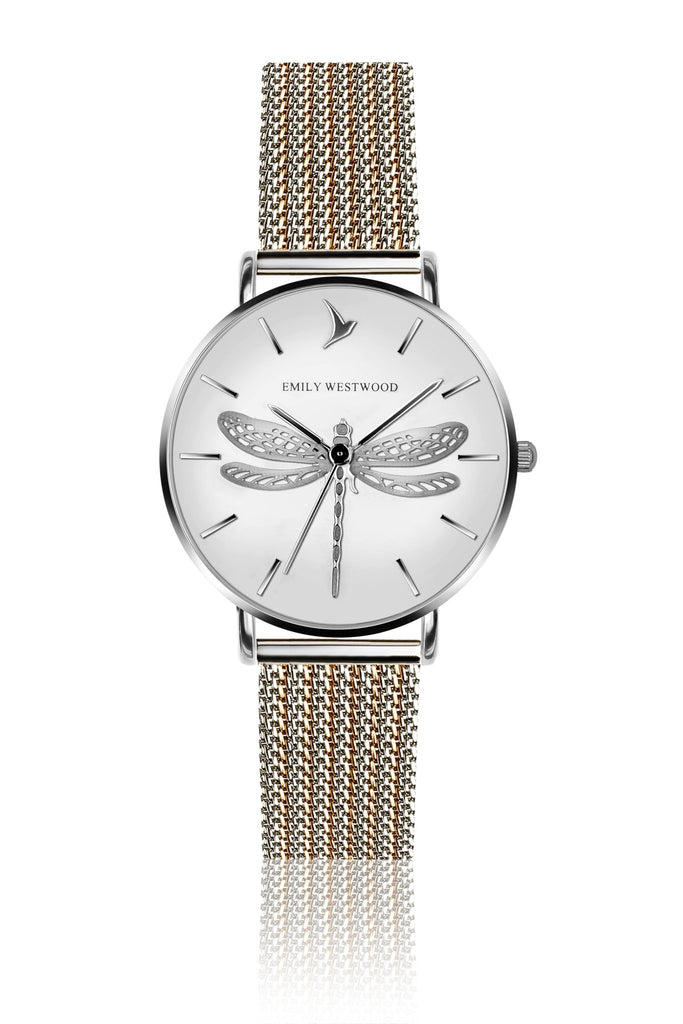 Silver Dragonfly Mesh Watches.