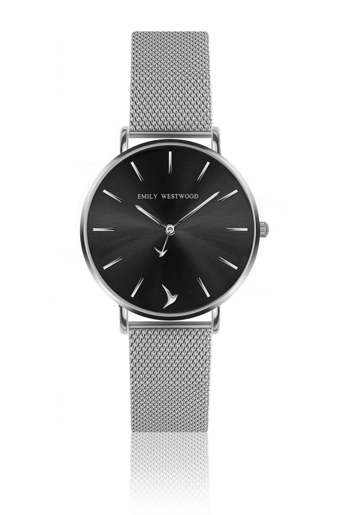 Silver Mini Emily Mesh Watches.