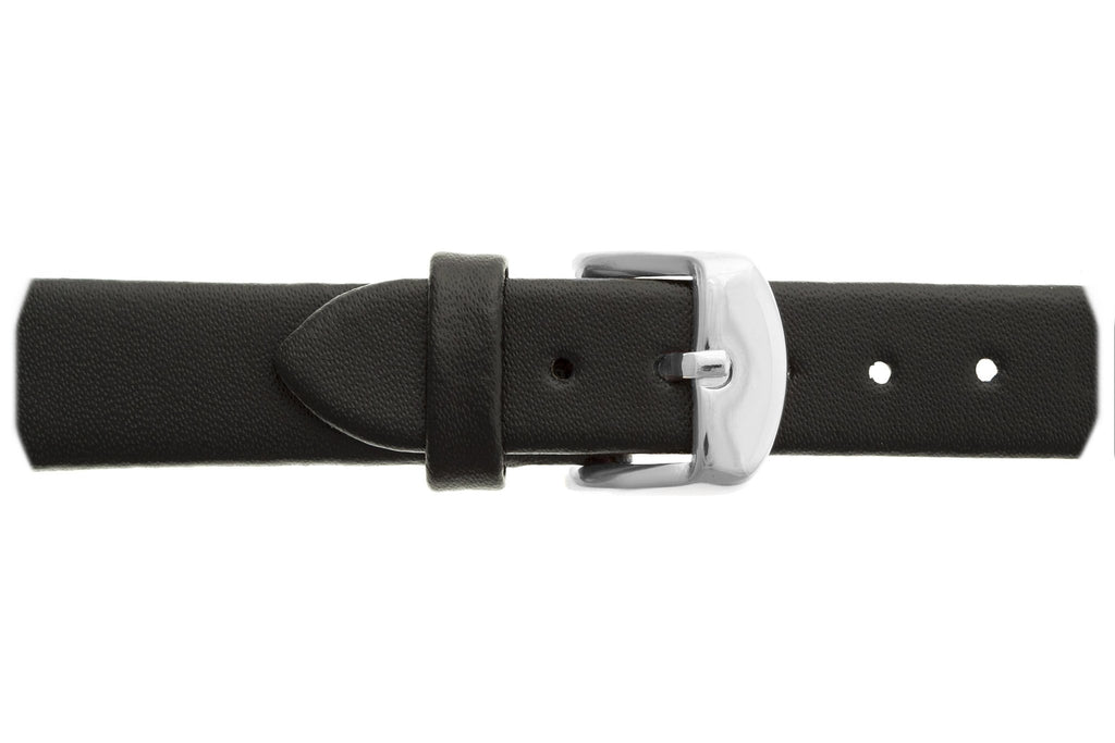 Small Black Simple Leather Silver Straps.