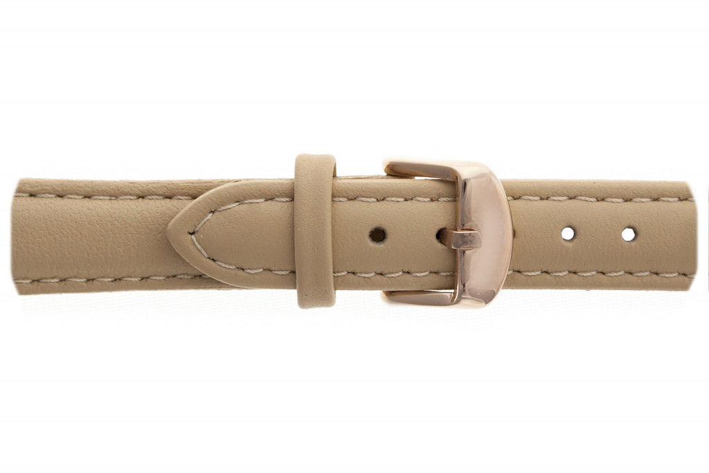 Small Cream Powder Leather Rose Gold Straps.