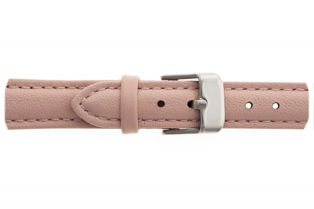 Small Pink Leather Silver Straps.