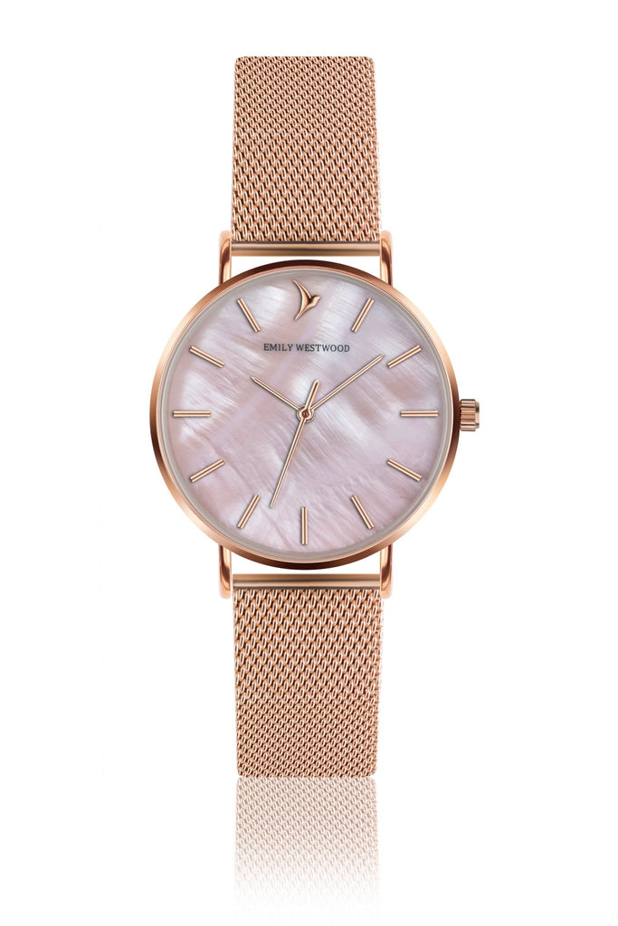 Srebarna Rose Gold Mesh Watch - Emily Westwood