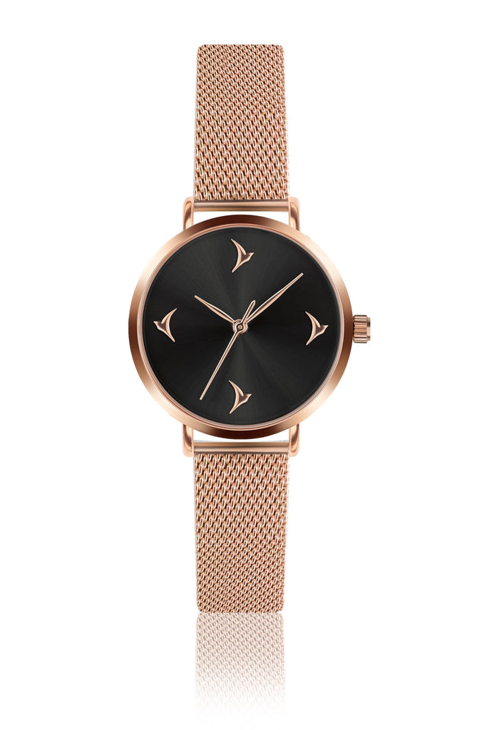 Tasmania Rose Gold Mesh Watch - Emily Westwood